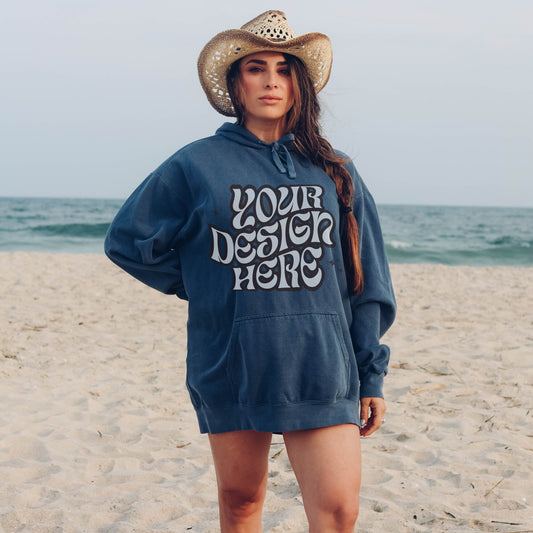 Comfort Colors 1567 Denim Mockup Comfort Colors Sweatshirt Mockup Denim Mockup Trendy Mockup Beach Aesthetic Mock Western Mockup