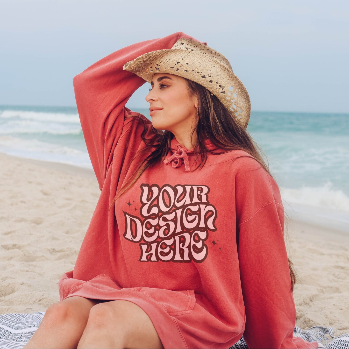 Comfort Colors 1567 Crimson Mockup Comfort Colors Sweatshirt Mockup Crimson Mockup Trendy Mockup Beach Aesthetic Mock Coastal Cowgirl Mock