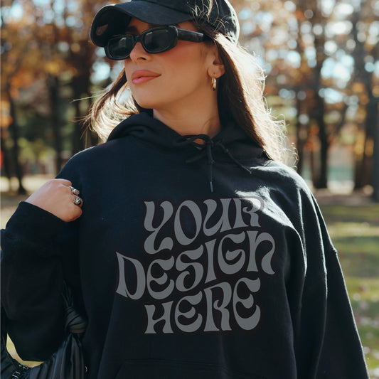 Gildan 18500 black Mockup gildan sweatshirt Mockup Oversized mockup Trendy Outdoor Lifestyle Mockup VSCO Aesthetic Streetwear mockup