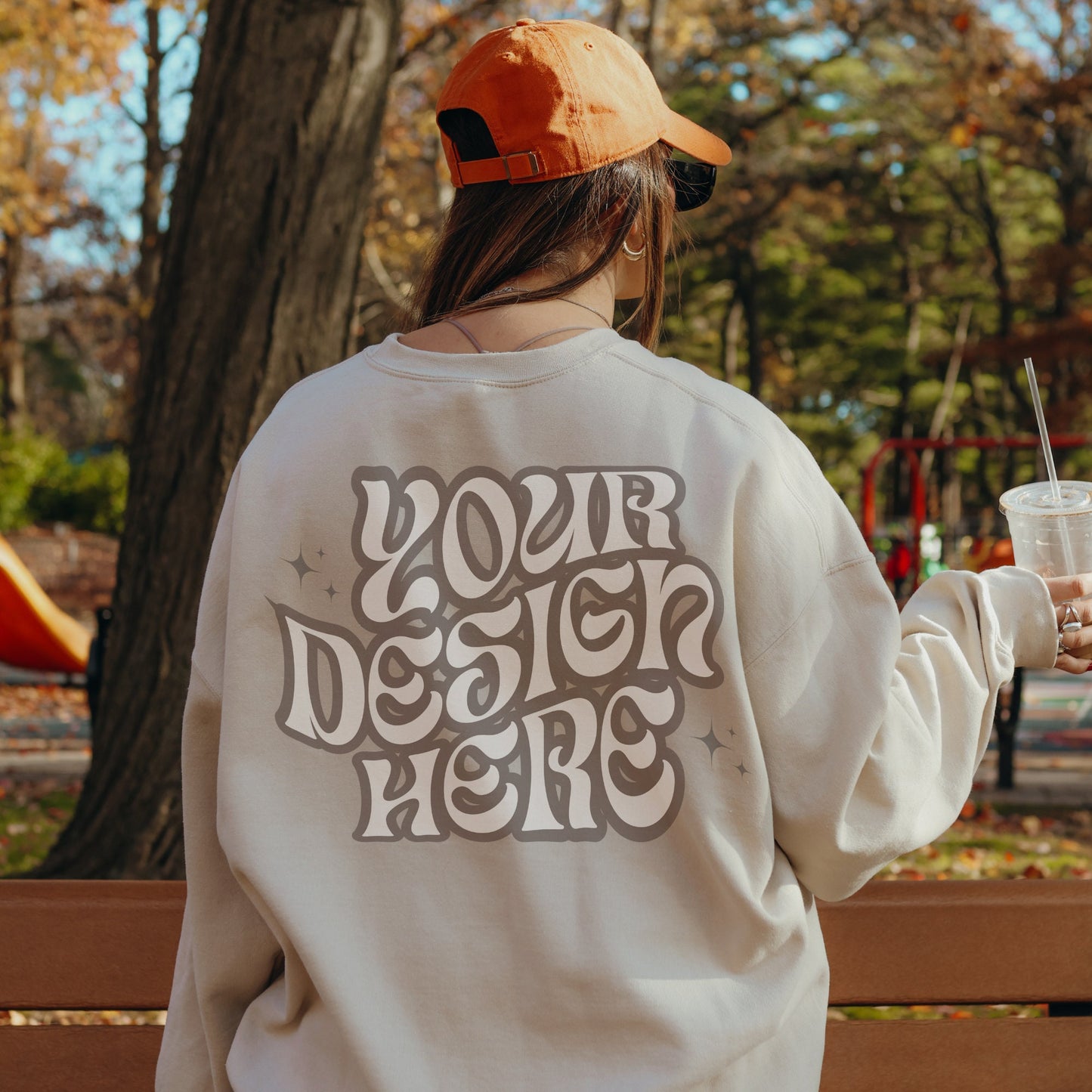 Gildan 18000 sand Mockup gildan sweatshirt Mockup Oversized mockup Trendy Outdoor Lifestyle Mockup VSCO Aesthetic Words on back mockup