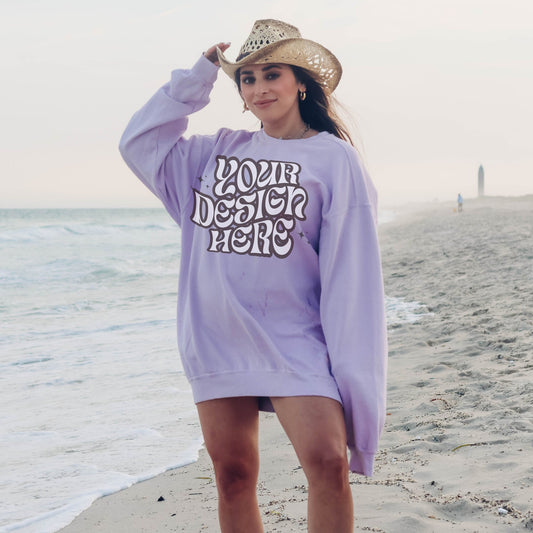 Comfort Colors 1566 Orchird Mockup Comfort Colors Sweatshirt Mockup Orchird Mockup Trendy Mockup Beach Aesthetic Mock Coastal Cowgirl Mock