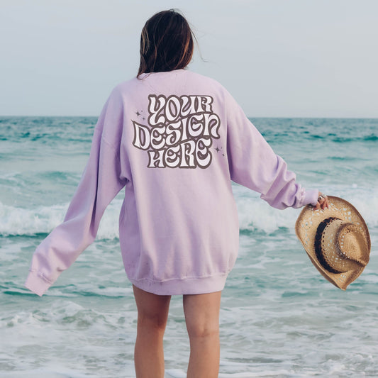 Comfort Colors 1566 Orchird Mockup Comfort Colors Sweatshirt Mockup Orchird Mockup Trendy Mockup Beach Aesthetic Mock Coastal Cowgirl Mock