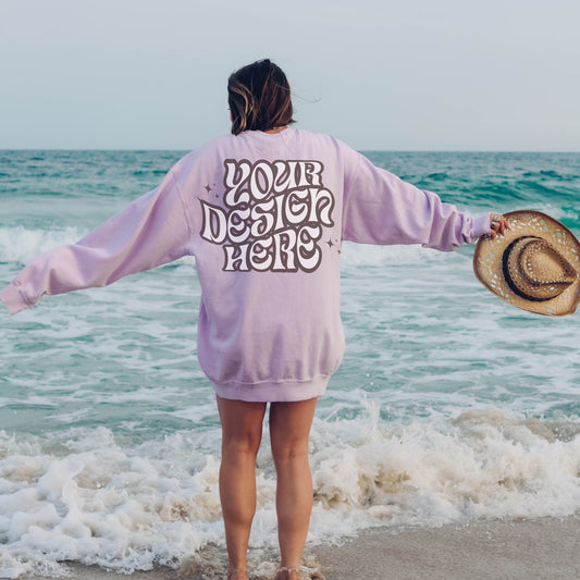 Comfort Colors 1566 Orchird Mockup Comfort Colors Sweatshirt Mockup Orchird Mockup Trendy Mockup Beach Aesthetic Mock Coastal Cowgirl Mock