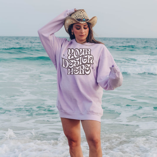 Comfort Colors 1566 Orchird Mockup Comfort Colors Sweatshirt Mockup Orchird Mockup Trendy Mockup Beach Aesthetic Mock Western Mockup