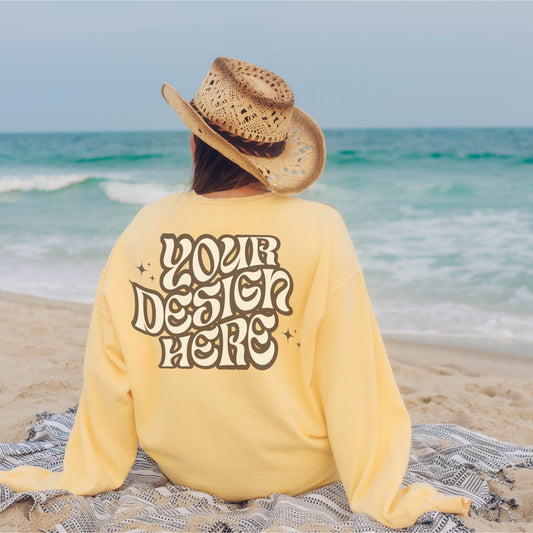 Comfort Colors 1566 Butter Mockup Comfort Colors Sweatshirt Mockup Butter Mockup Trendy Mockup Beach Aesthetic Mock Western Mockup