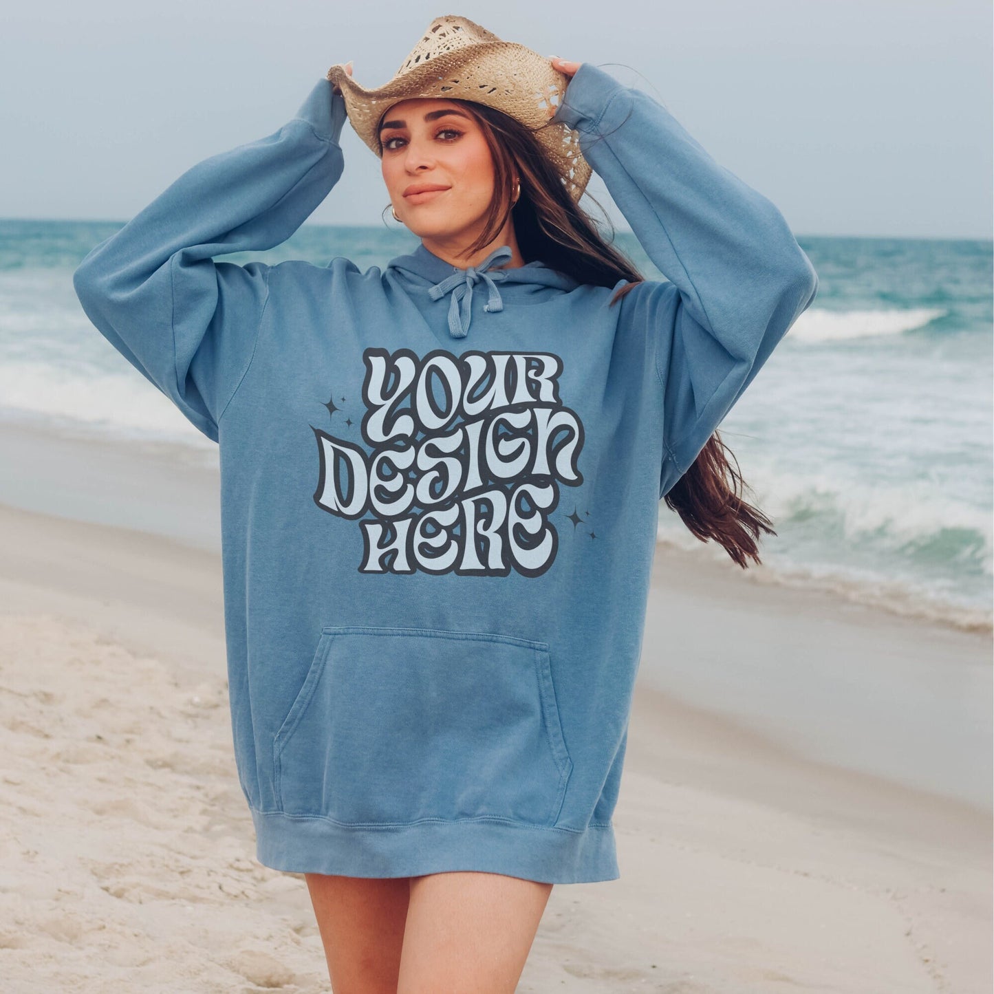 Comfort Colors 1567 Blue Jean Mockup Comfort Colors Sweatshirt Mockup Blue Jean Mockup Trendy Mock Beach Aesthetic Mock Coastal Cowgirl Mock