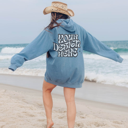 Comfort Colors 1567 Blue Jean Mockup Comfort Colors Sweatshirt Mockup Blue Jean Mockup Trendy Mock Beach Aesthetic Mock Coastal Cowgirl Mock